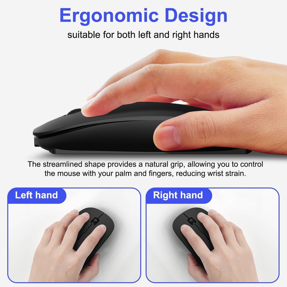 Bluetooth Wireless for MacBook Mac iPad Laptop Computer Pad Optical Rechargea...