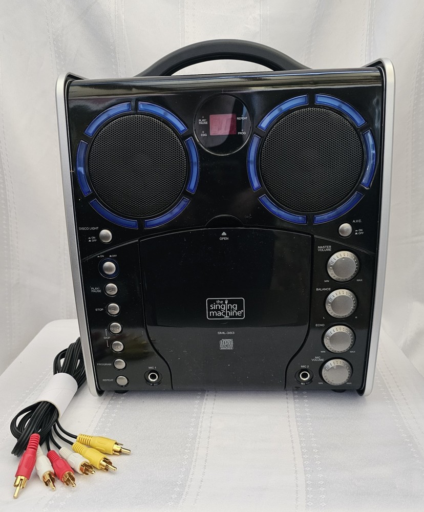 SINGING MACHINE SML-383 Portable CD+G Player Karaoke Machine