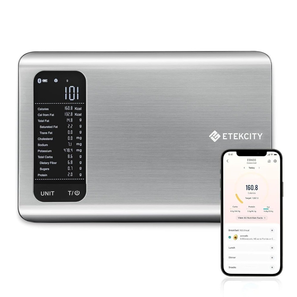 Smart Food Kitchen Scale with Nutritional Calculator App 19 Nutrients Tracking