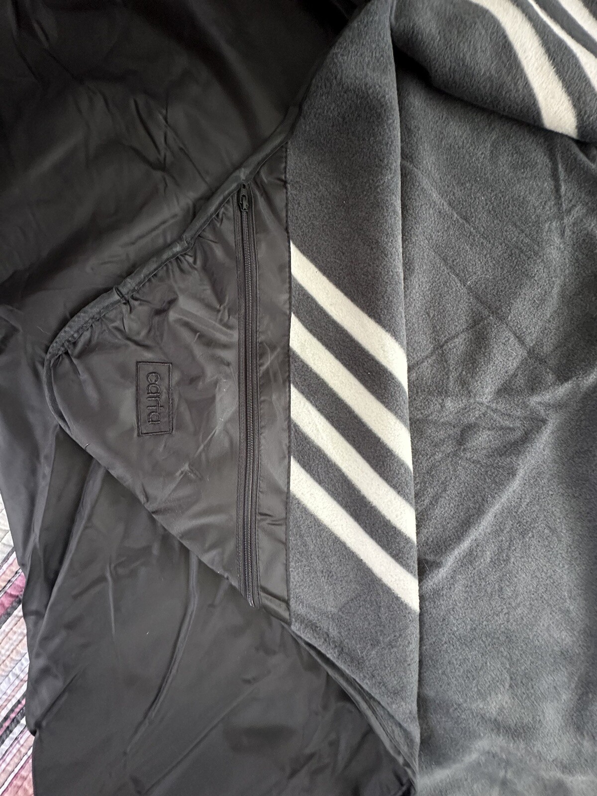 NEW Slowtide Bunker Black & White Striped Waterproof Camp Blanket 58"x72" Picnic