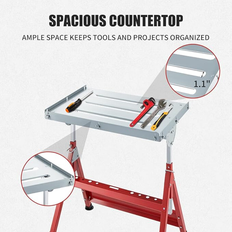 30''x20'' Welding Bench Table 400Lbs Load Capacity Adjustable Workbench Table