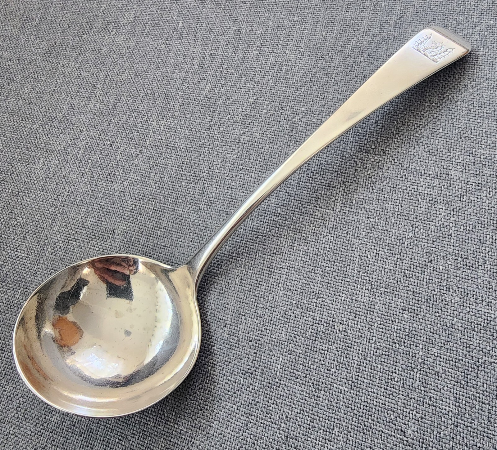 THOMAS NORTHCOTE Sterling GEORGE III London 1809 HERALDIC CRESTED 7" Ladle 43.3g