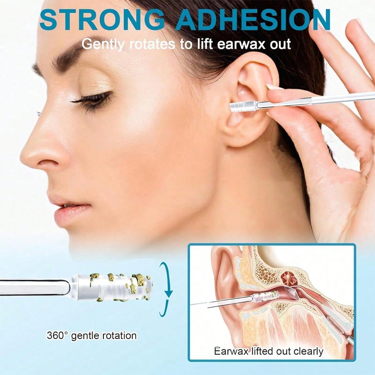 24 Pcs Ear Wax Stick, 2026 New Reusable Sticky Soft Head Ear Swabs, Adhesive Ear