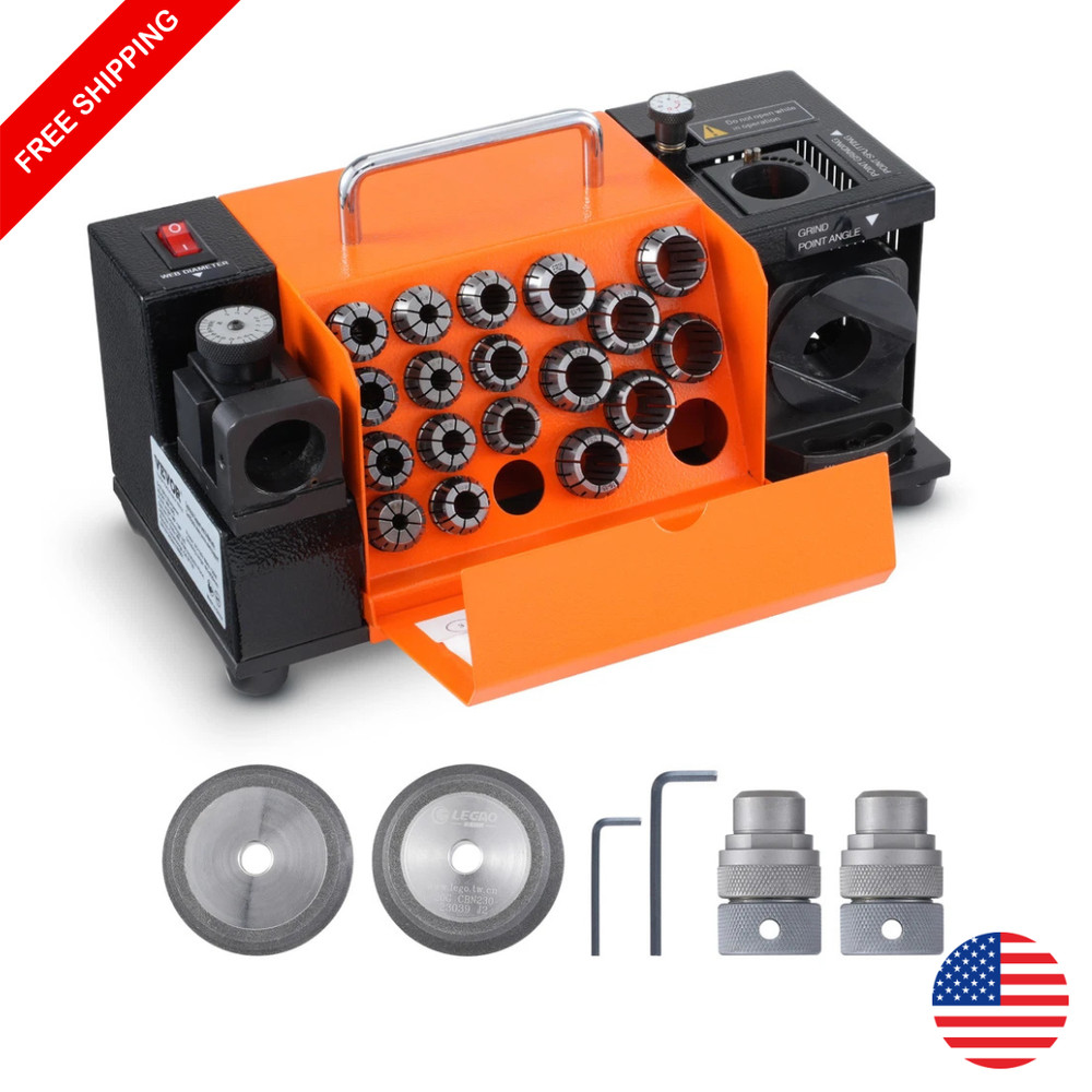 MR-20G Drill Bits Sharpener 3-20mm Bits Grinder Sharpener & 18 Collets