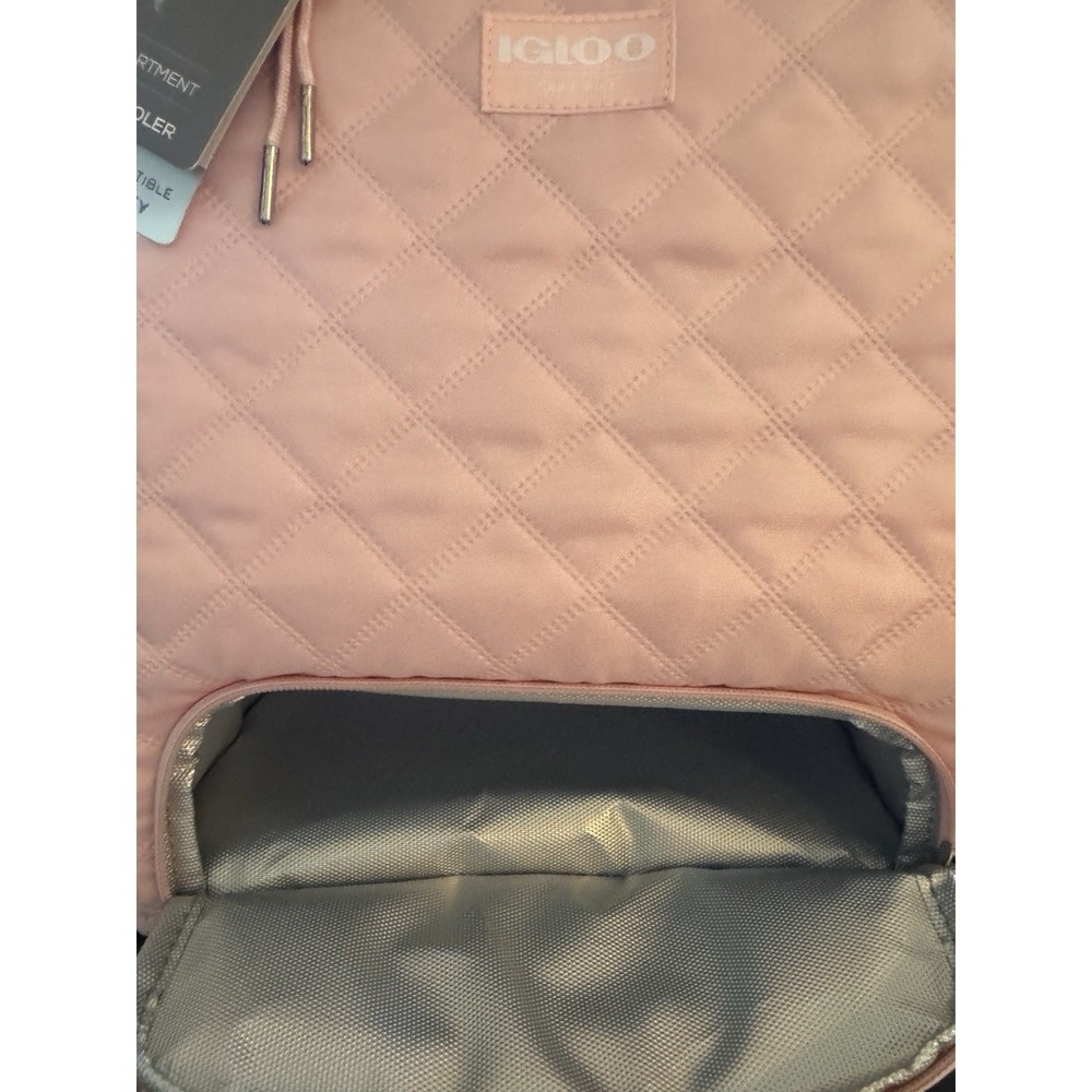 Igloo Cooler Backpack 9QT Leakproof Rose Quartz 20 Cans MaxCold Duo Soft-Sided