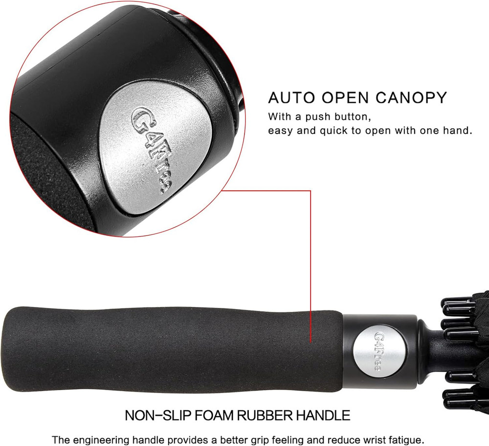 47/54/62/68 Inch Automatic Open Golf Umbrella Oversize Extra Large Double Canopy