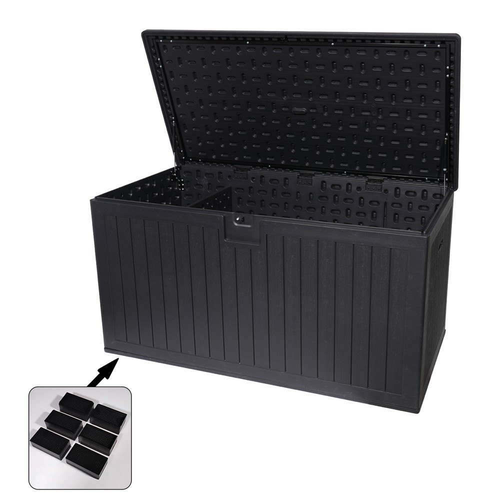 260 Gallon Resin Outdoor Deck Box Storage Box Multi-function Container Lockable
