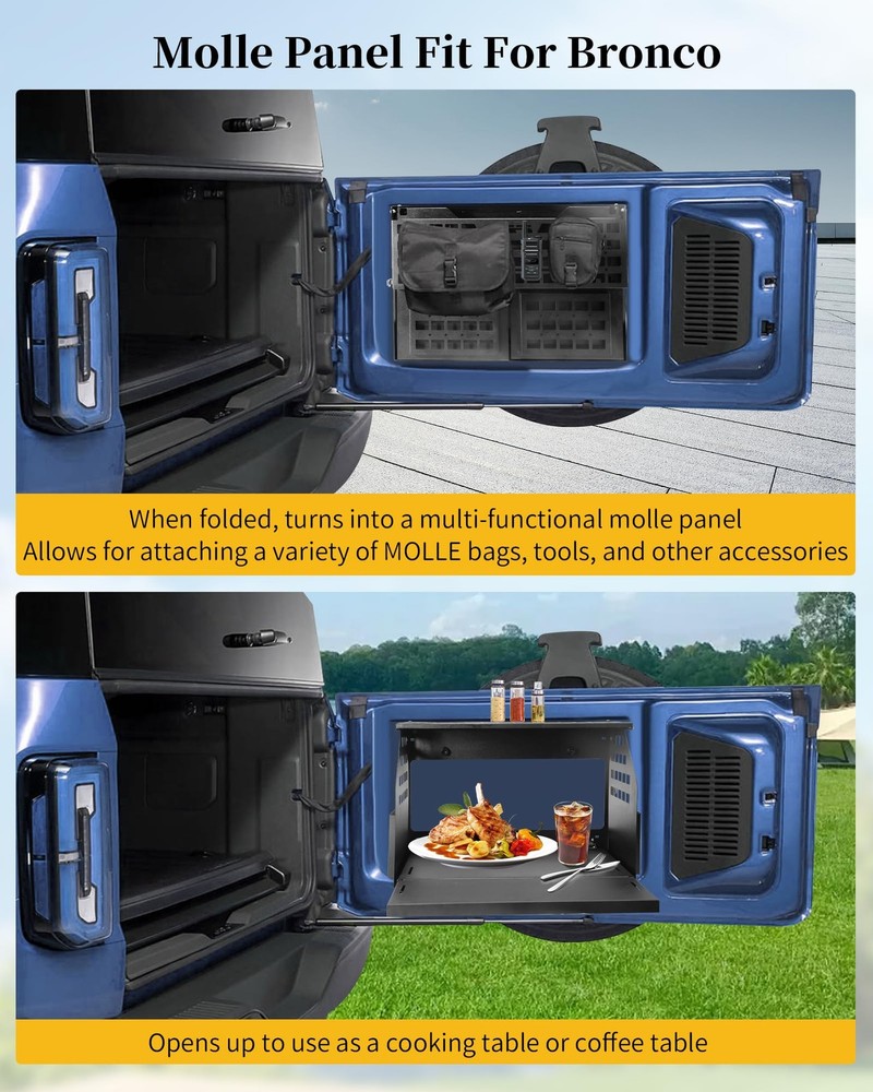 Pre-Assembled Rear Door Tailgate Foldable Table, Heavy Duty Foldable Tailgate...