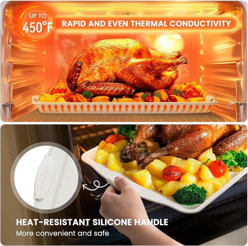 22PCS Nonstick Bakeware Set – Stackable Baking Pans with Silicone Handles