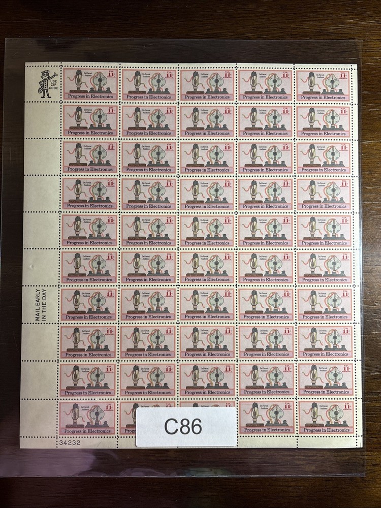 C86 US Air Mail Mint Sheet, 11 Cent Electronics, Audios, Mint NH