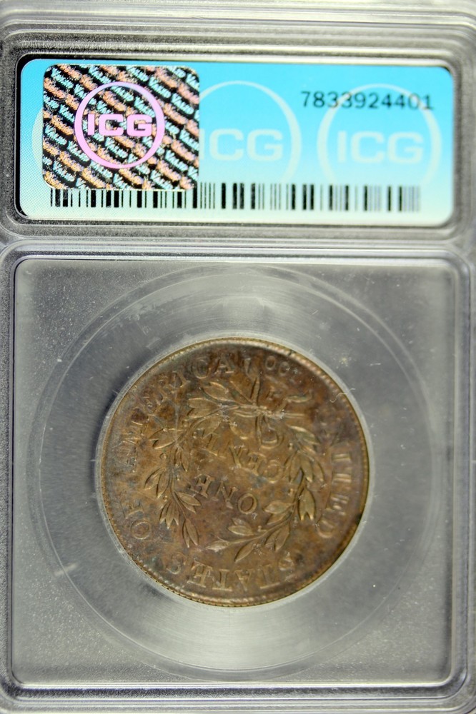 1801 - ICG VF35 DETAILS (NORMAL REVERSE,SCRATCH)Draped Bust Large Cent!! #B17226
