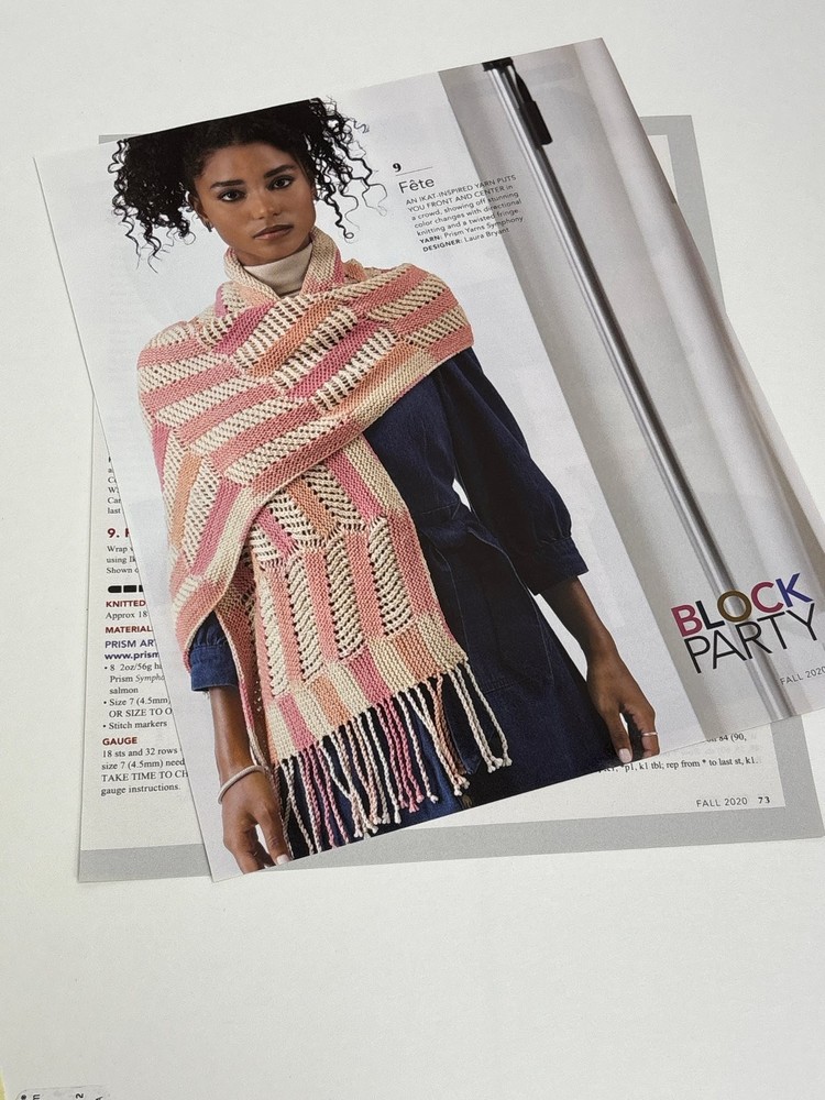 Fête Wrap Knitting Pattern Magazine Pages