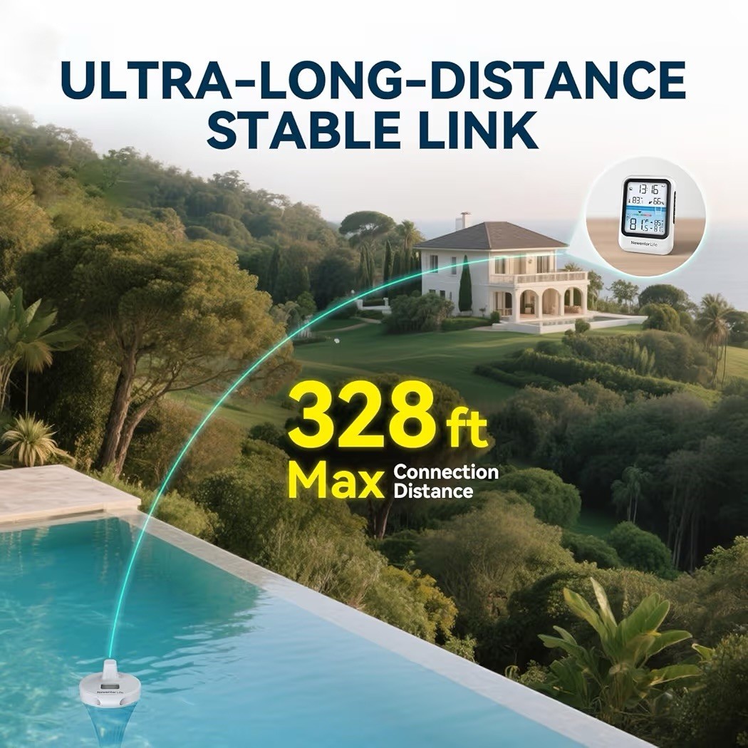Wireless Pool Thermometer Floating Easy Read, High Precision Outdoor Pool Thermo
