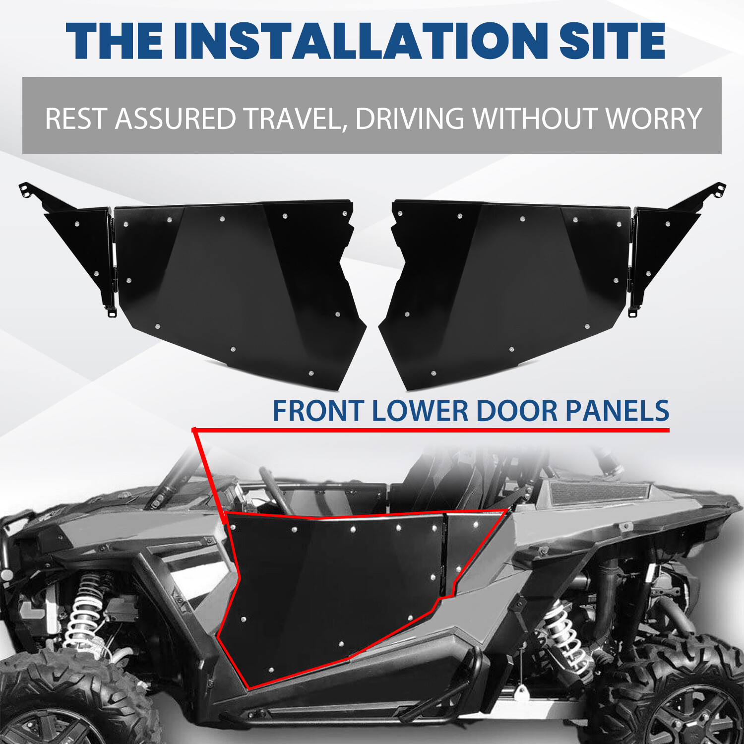 Pair Aluminum Full Doors UTV Side for 14-22 Polaris RZR XP 1000 Turbo S FOX High
