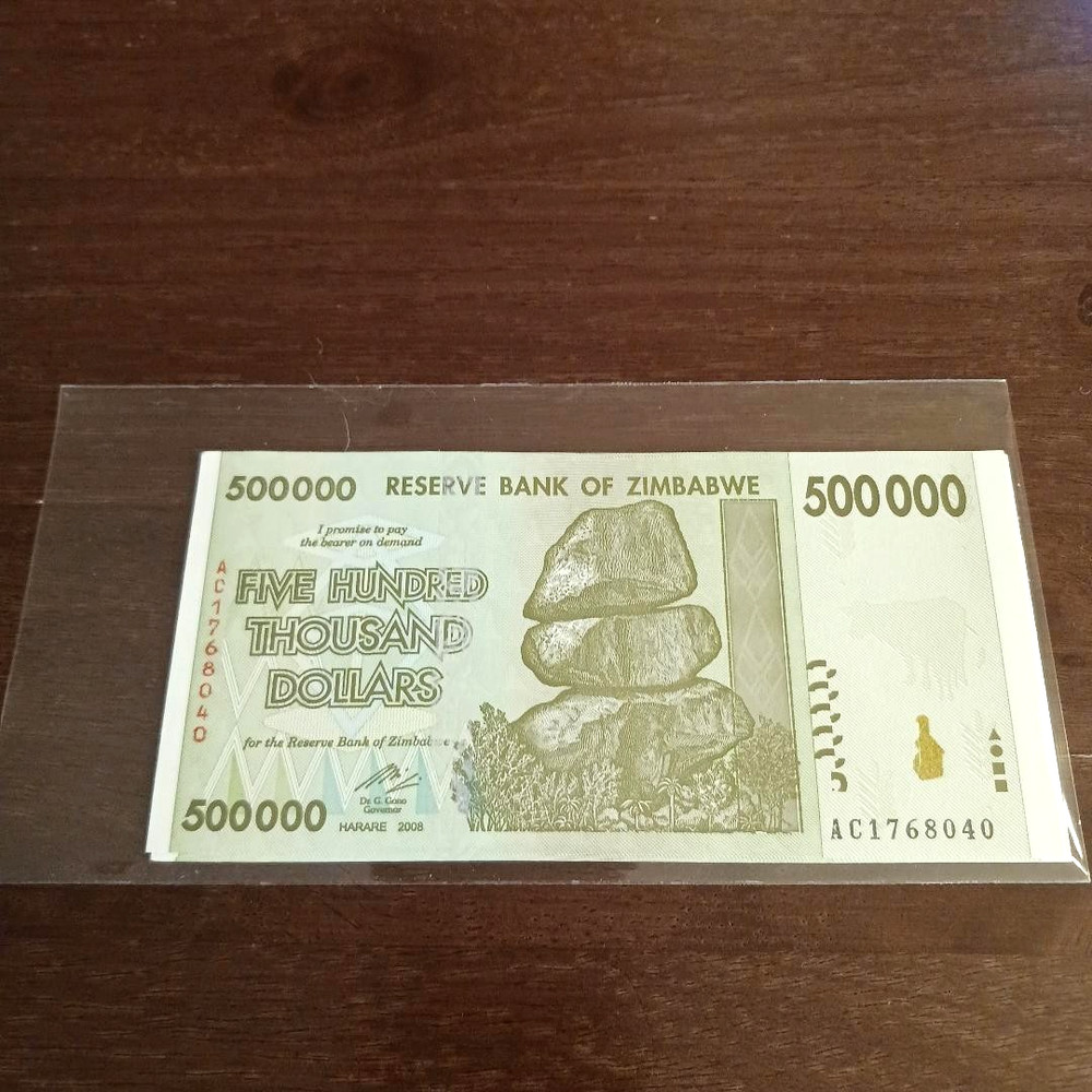 2008 Zimbabwe 500 Thousand Dollars P-76.  Uncirculated.  1 Note.