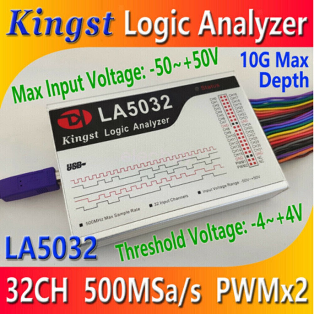 Kingst LA5032 USB Logic Analyzer 500M Max Sample Rate 32 Channels ARM FPGA Debug