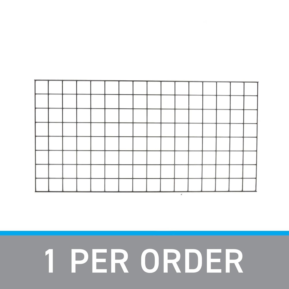 Wire Grid Panel 2' x 4' with 4 Mounts Black Display Craft Wire Grid Storage Pots