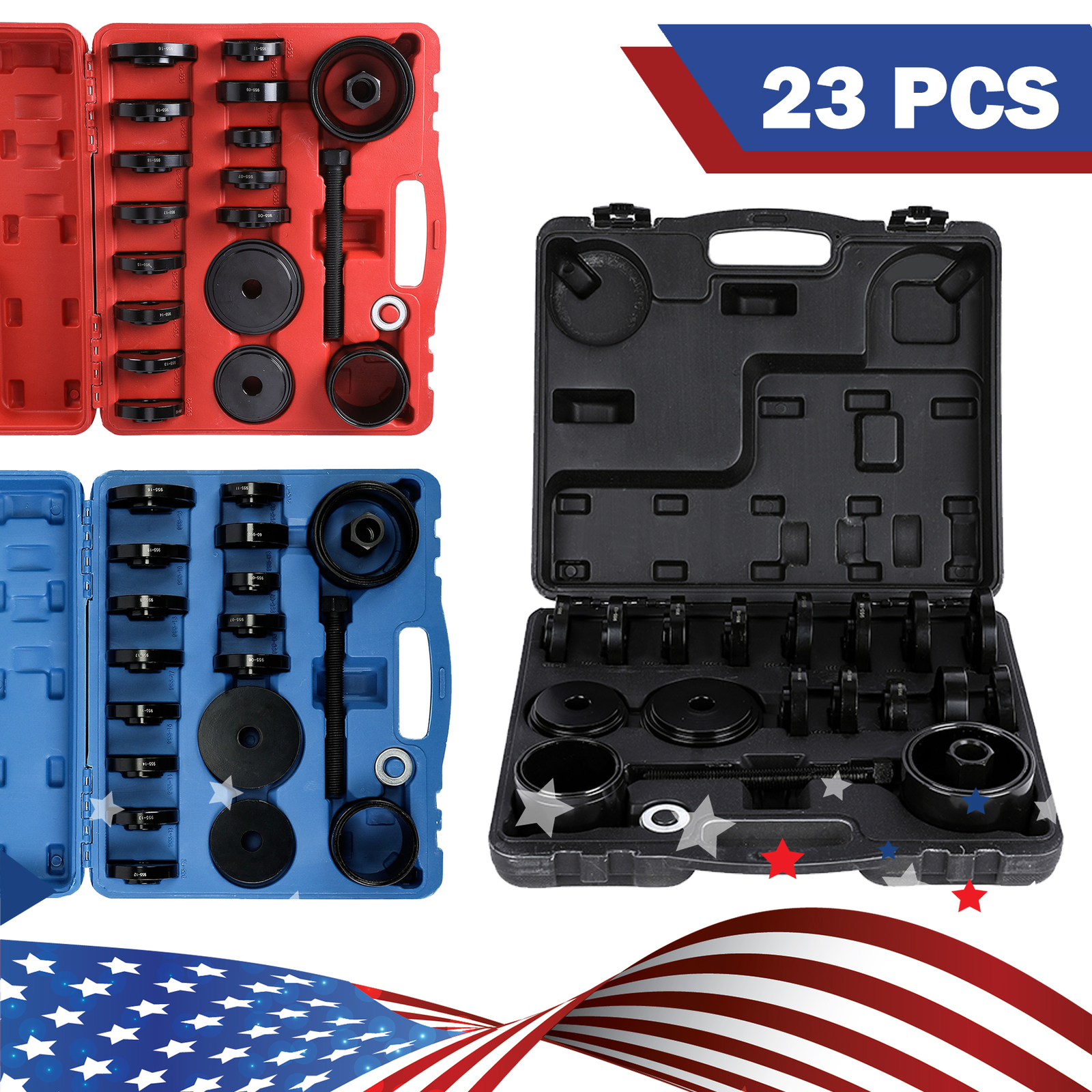 23pcs FWD Front Wheel Bearing Press Kit Removal Adapter Puller Pulley Tool Case