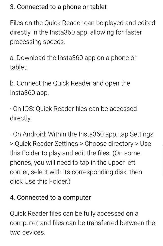 Original Insta360 X4 Quick Reader - Fast & Convenient Data Transfer