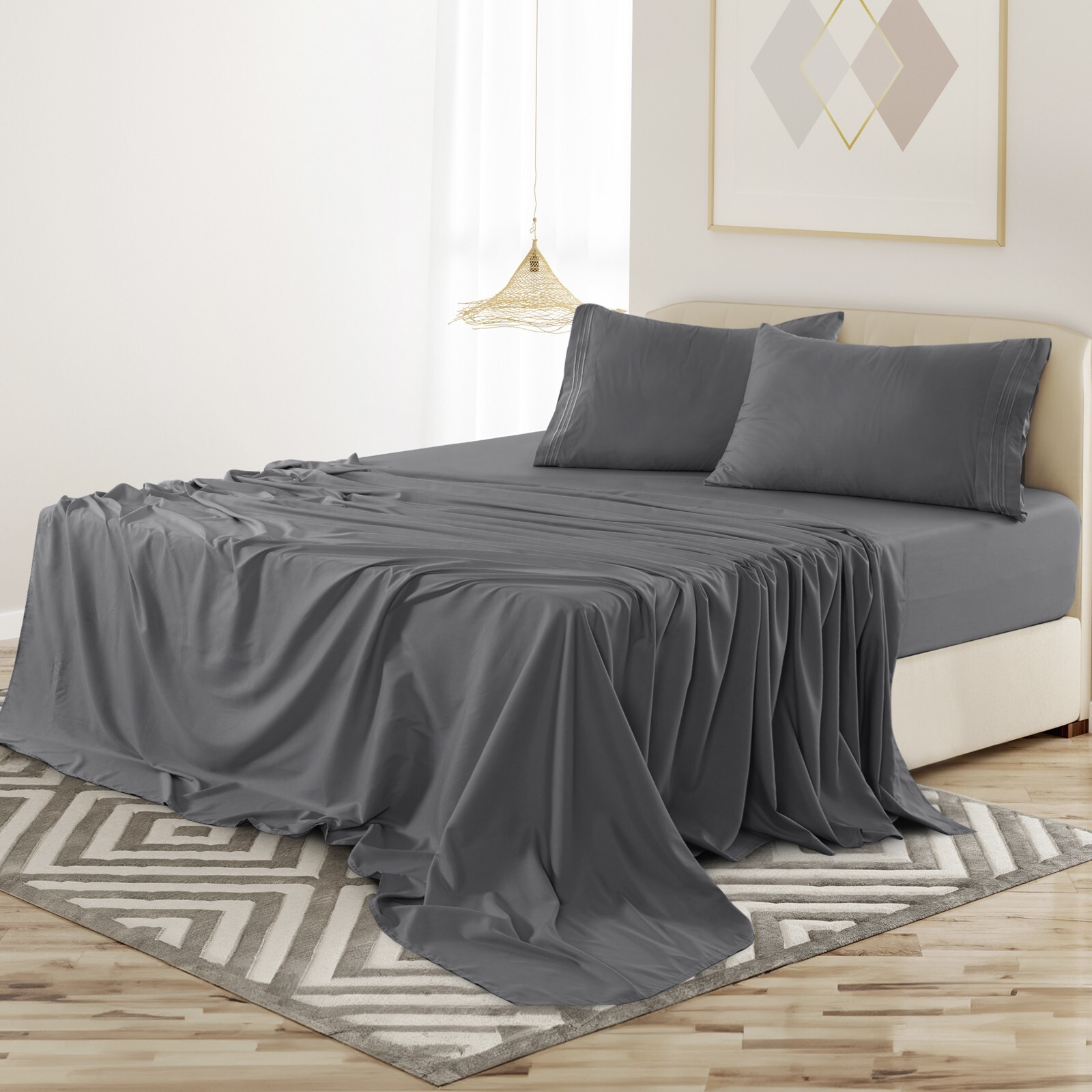 4 Piece Premium Bed Sheet Set Hotel Luxury Ultra Soft Deep Pocket Sheets Set