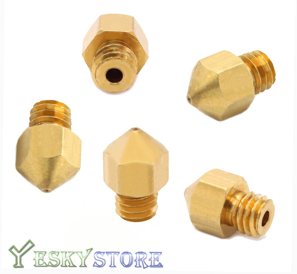 5PCS 3D Printer 0.4mm Extruder Nozzle Print Head for MK8 Makerbot RepRap