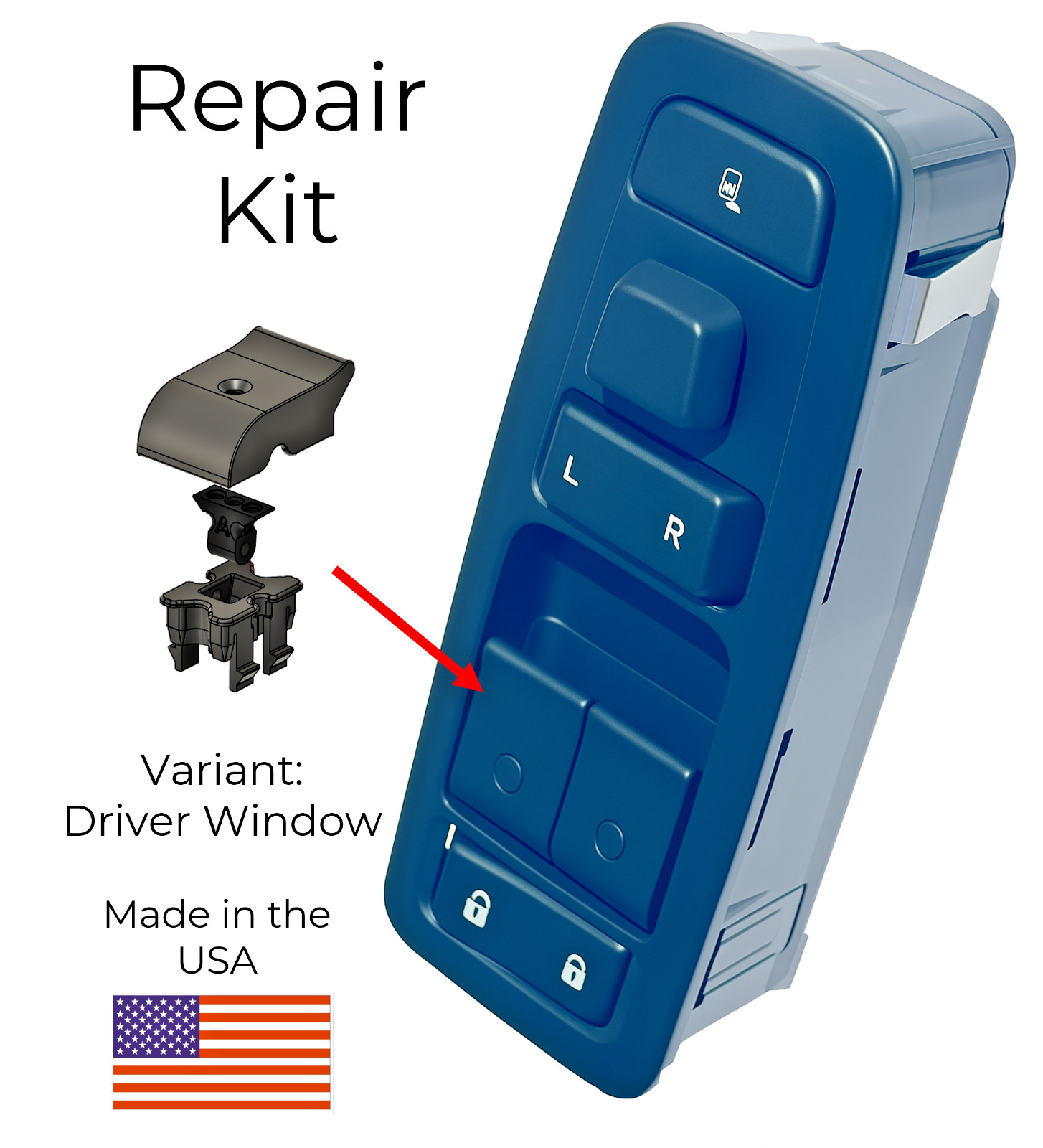 Window Switch Repair Kit | Kenworth & Peterbilt  P21-1049-1202 and Q27-6081-1203