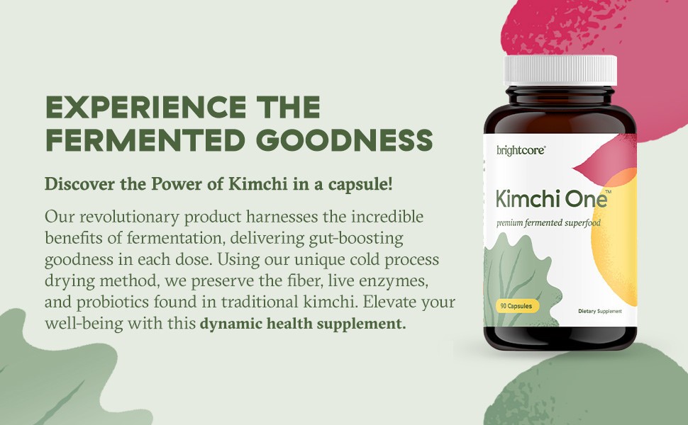 Brightcore Nutrition Kimchi One Kimchi Powder Capsules Probiotics Enzymes