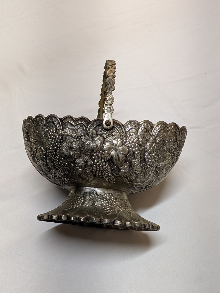 Vintage Daruma Silver Plated Basket/ Bowl/ Candy Dish, Made In Japan