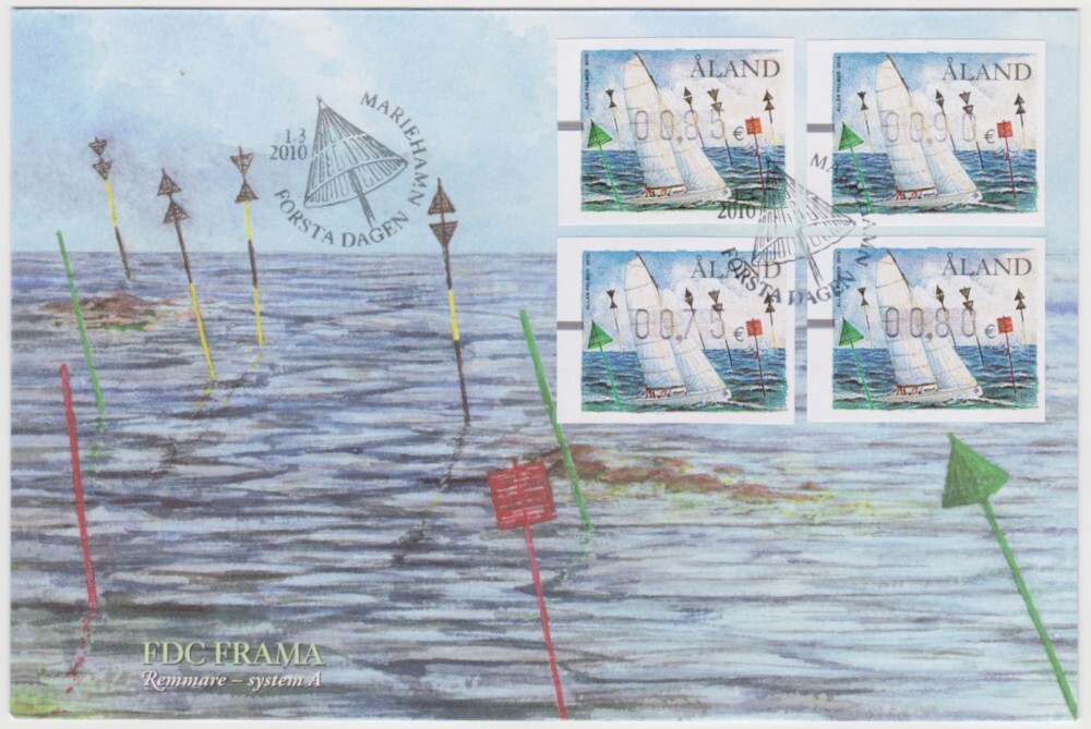 Aland FDC 2010 Frama, SEAMARKERS-System A, Mint