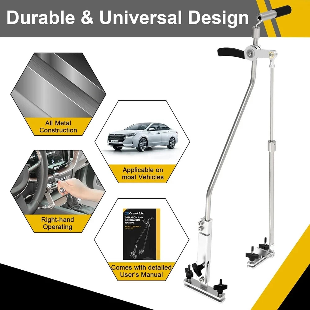 Hand Controls for Disabled Drivers New Model Push and Updated Brake Clamp Pull A