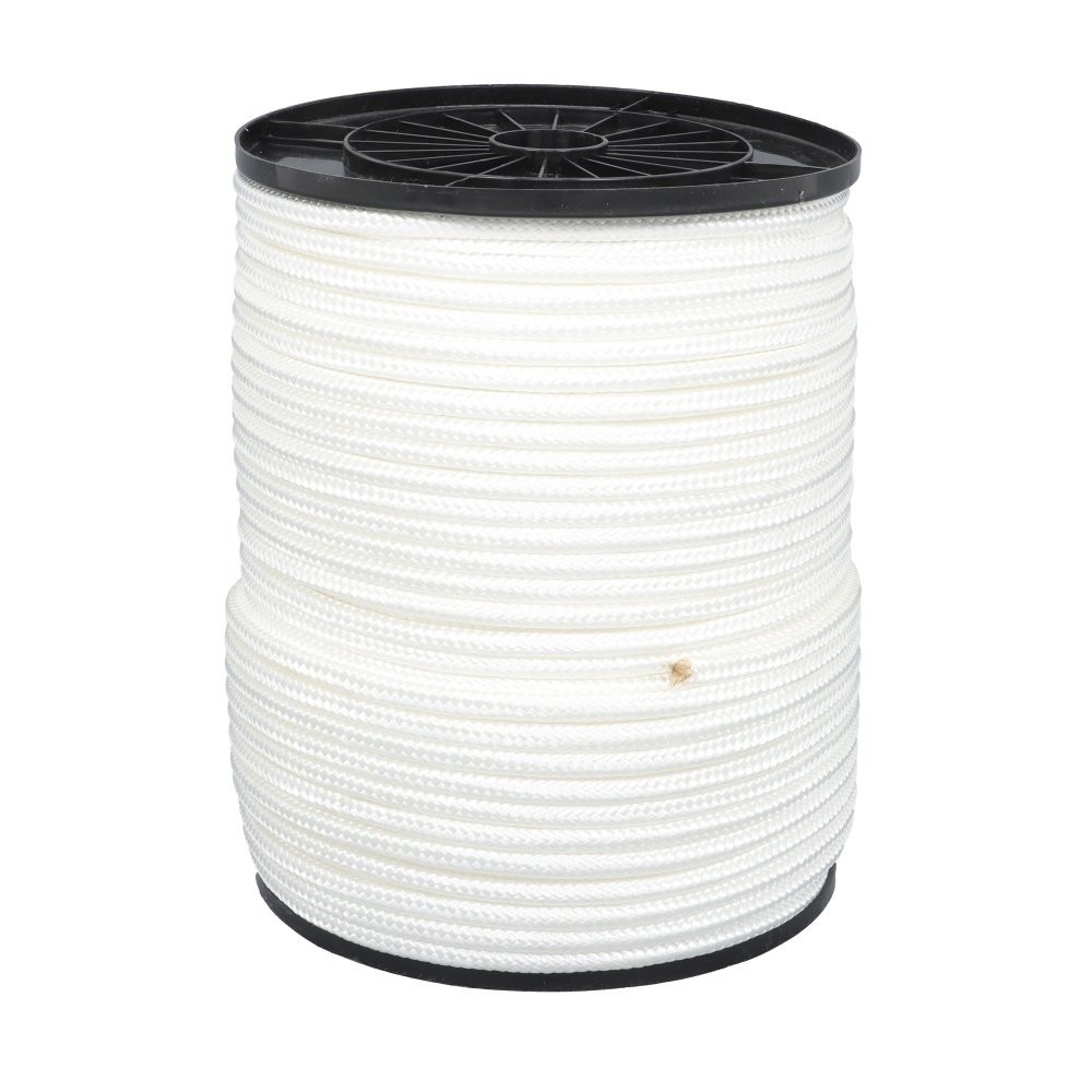 Multipurpose White Nylon Rope Sturdy Spool Solid Braid Knot Rope 3/8" × 500'