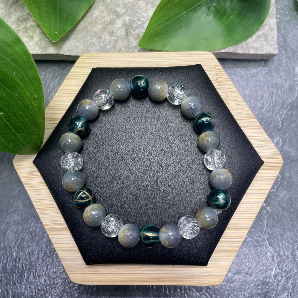 Handmade Bead Beaded Stackable 7” Plus Stretch Bracelet New Free Ship C1237