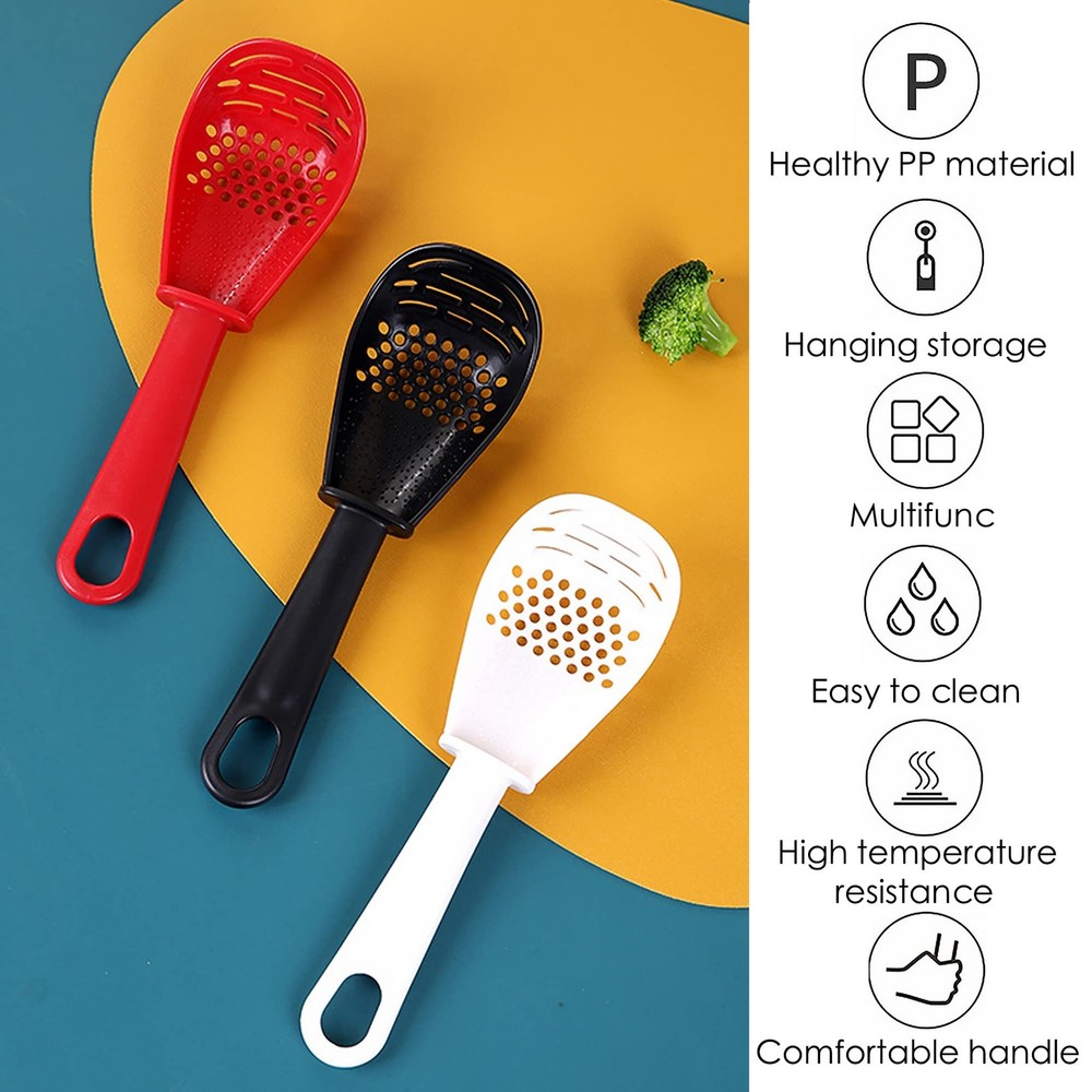 3 Pack Multifunctional Kitchen Cooking Spoon, 6 in1 Kitchen Gadgets Strainers...