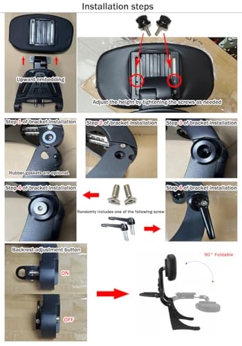 Motorcycle Multifunction Sissy Bar Driver Passenger Adjustable Backrest black