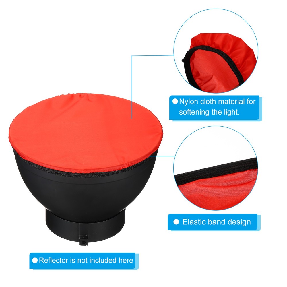 2pcs 7" 18cm Soft Diffuser Lamp Cover Light Strobe Reflector Lamp Sock Red
