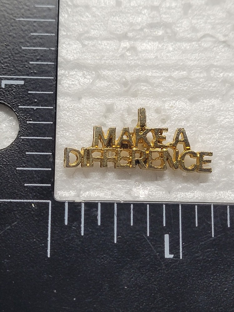 I MAKE A DIFFERANCE HAT LAPEL PIN PIN BACK USED (I0829)