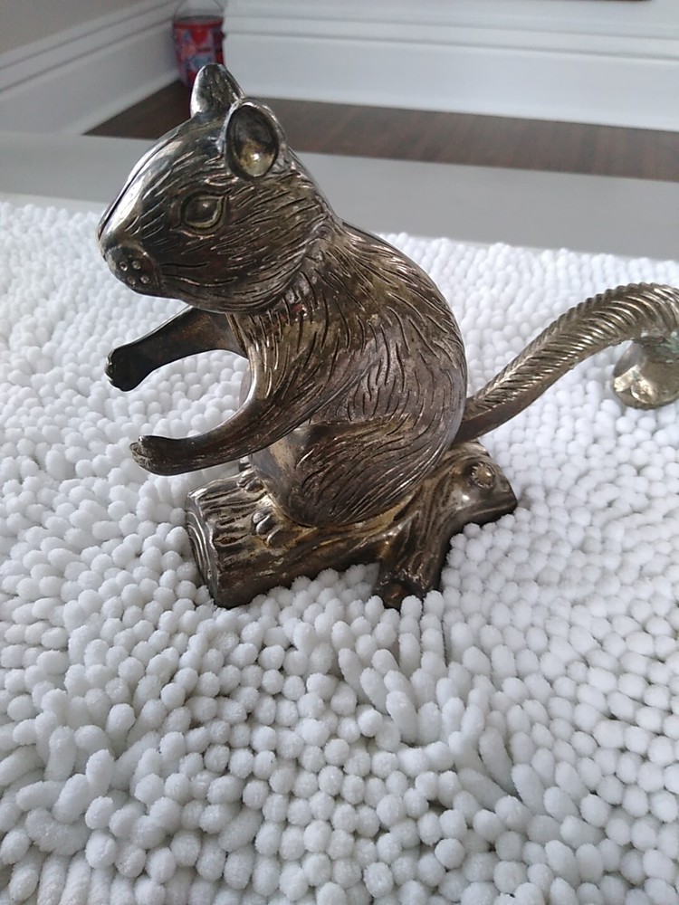 Vintage Godinger Silver Metal Squirrel Nut Cracker