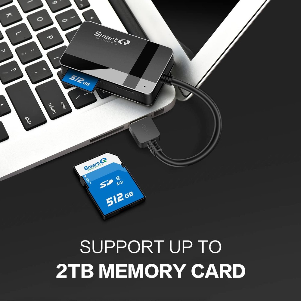 SmartQ C368 USB 3.0 Card Reader - Plug & Play - Supports SD, Micro SD, MS,