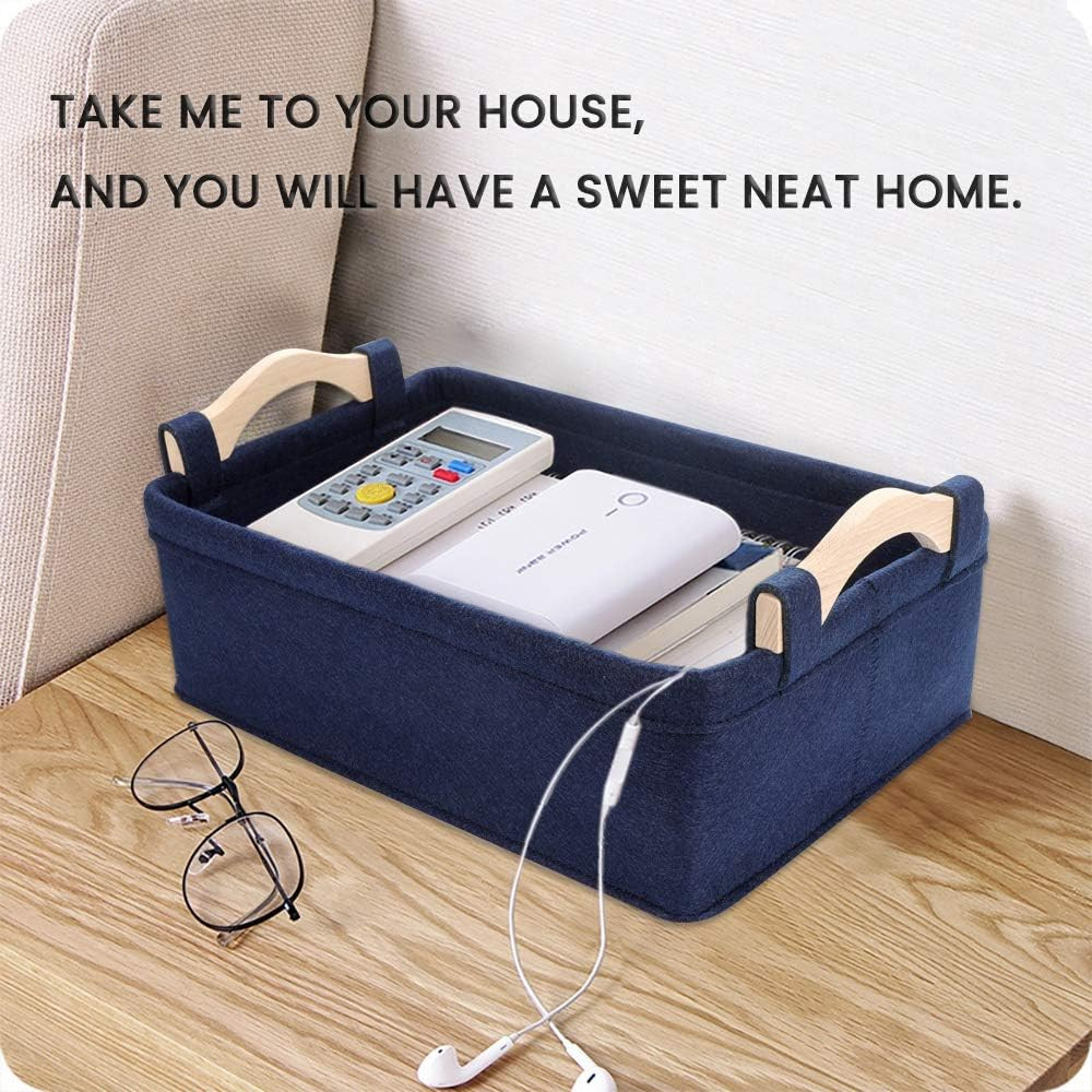 Rectangle Storage Baskets Navy Blue Storage Baskets Soft Decorative Nursery Bins