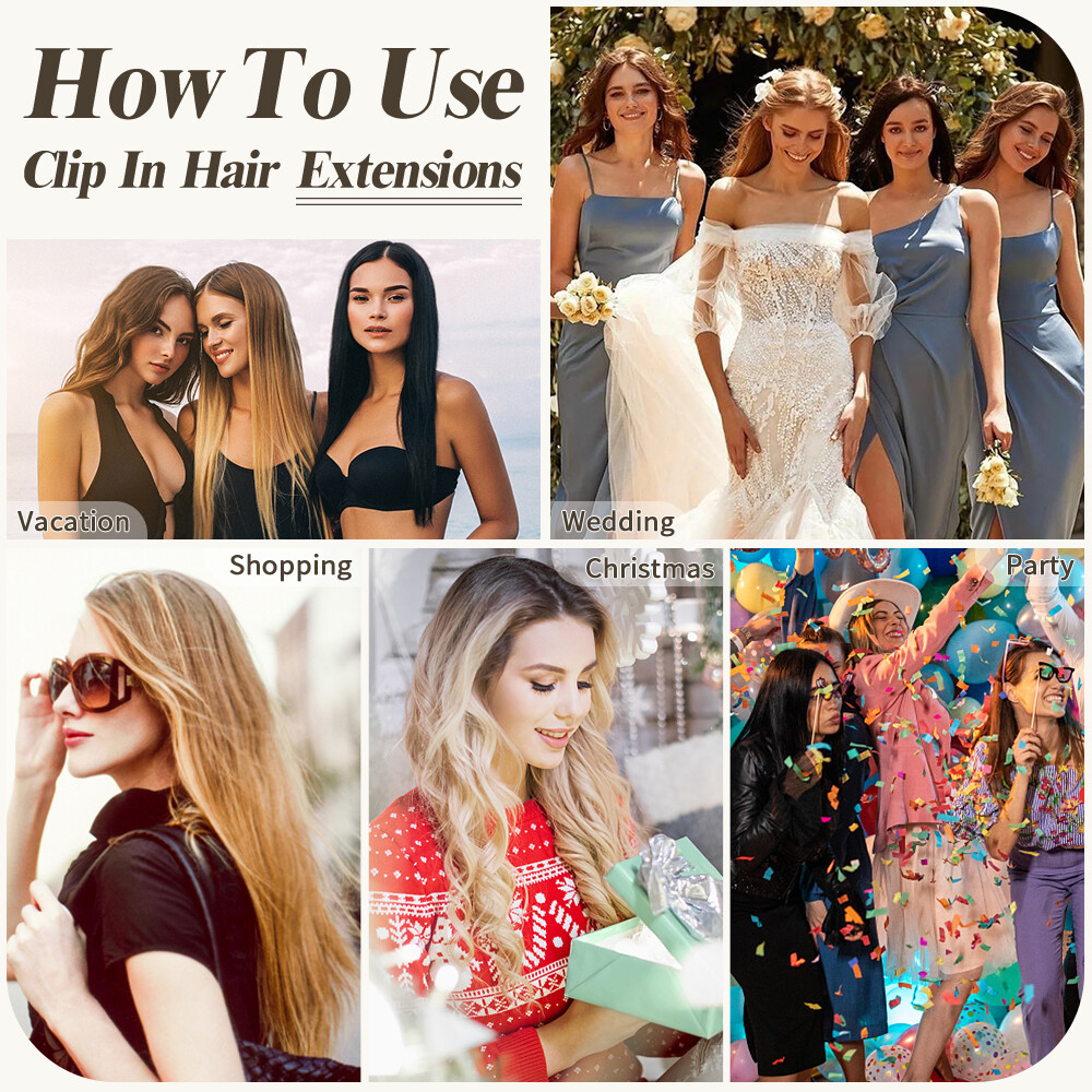 USA Mega Thick Clip In Hair Extensions One Piece Straight Curly Wavy As Human