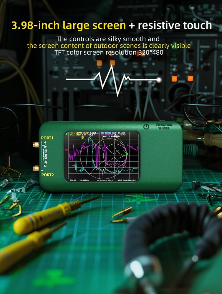 Vector Network Analyzer 10KHz-1.5GHz RF Output 0dBm Touch Screen Li-Battery USB
