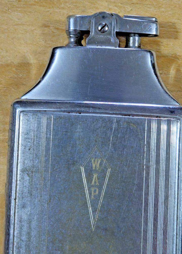 Vintage Ronson Mastercase Cigarette Case Lighter Combo UNTESTED silver metal