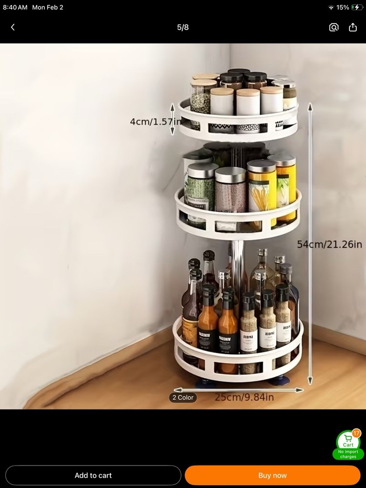 Spice Rack Organizer Rotating Kitchen Countertop Storage Holder