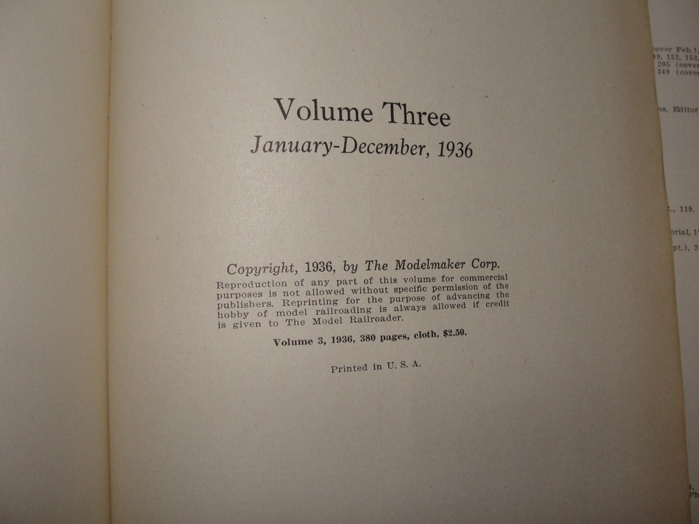 THE MODEL RAILROADER Original Kalmbach Bound Volume 3, 1936