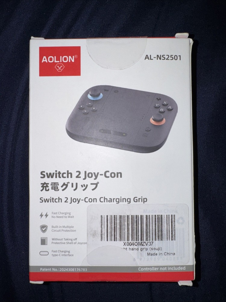 AOLION Switch 2 Joy-Con Charging Grip USB-C Fast Charging Controller Grip New