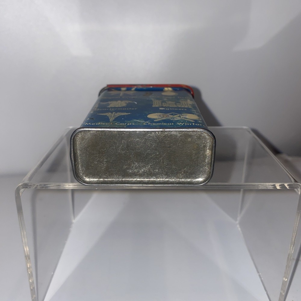 WW2 ERA US Armed Forces Metal Cigarette Ration Pack Case Corps Engineer Chemical