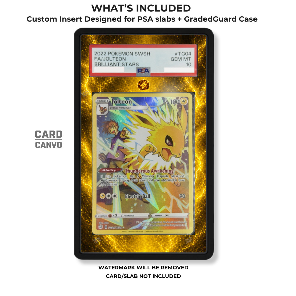 Pokémon PSA Slab Electric-Type Insert + Case | Custom Display | Fits PSA Slabs