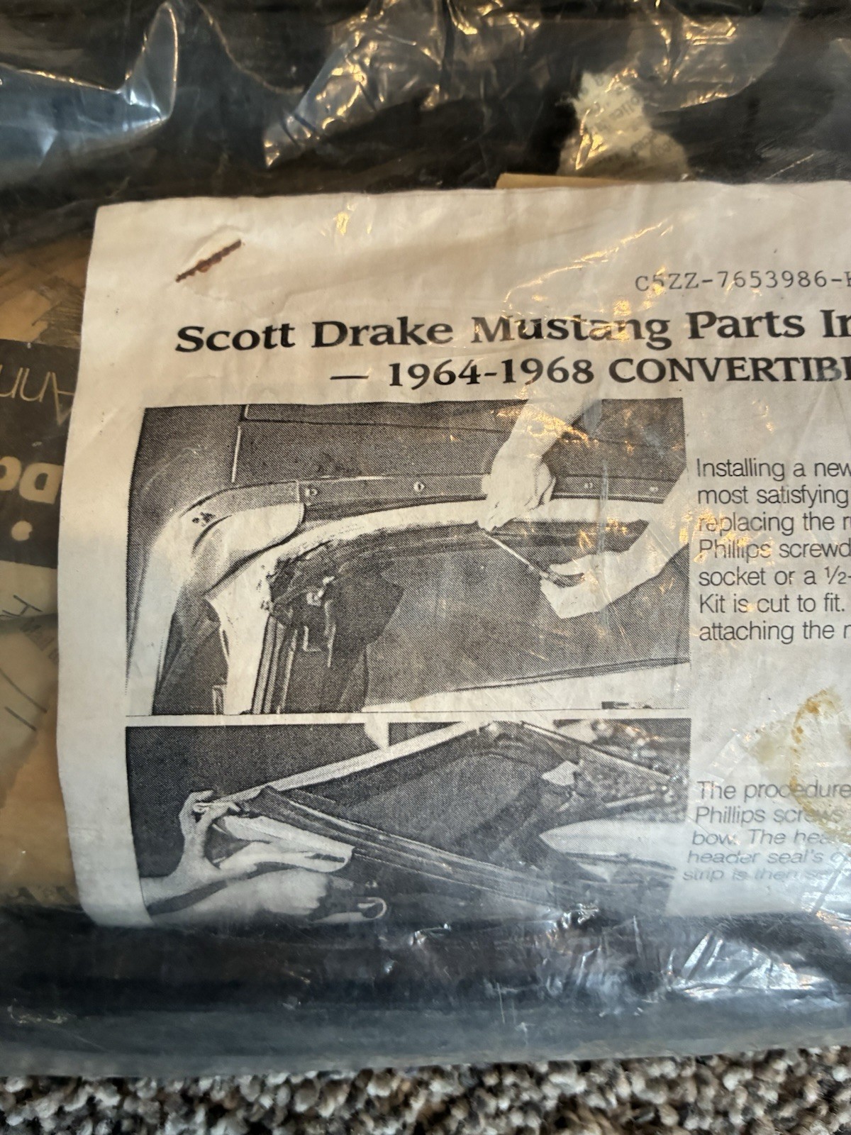 1965 1966 1967 1968 Mustang Scott Drake Convertible Top Seal Kit C5ZZ-7653986-K
