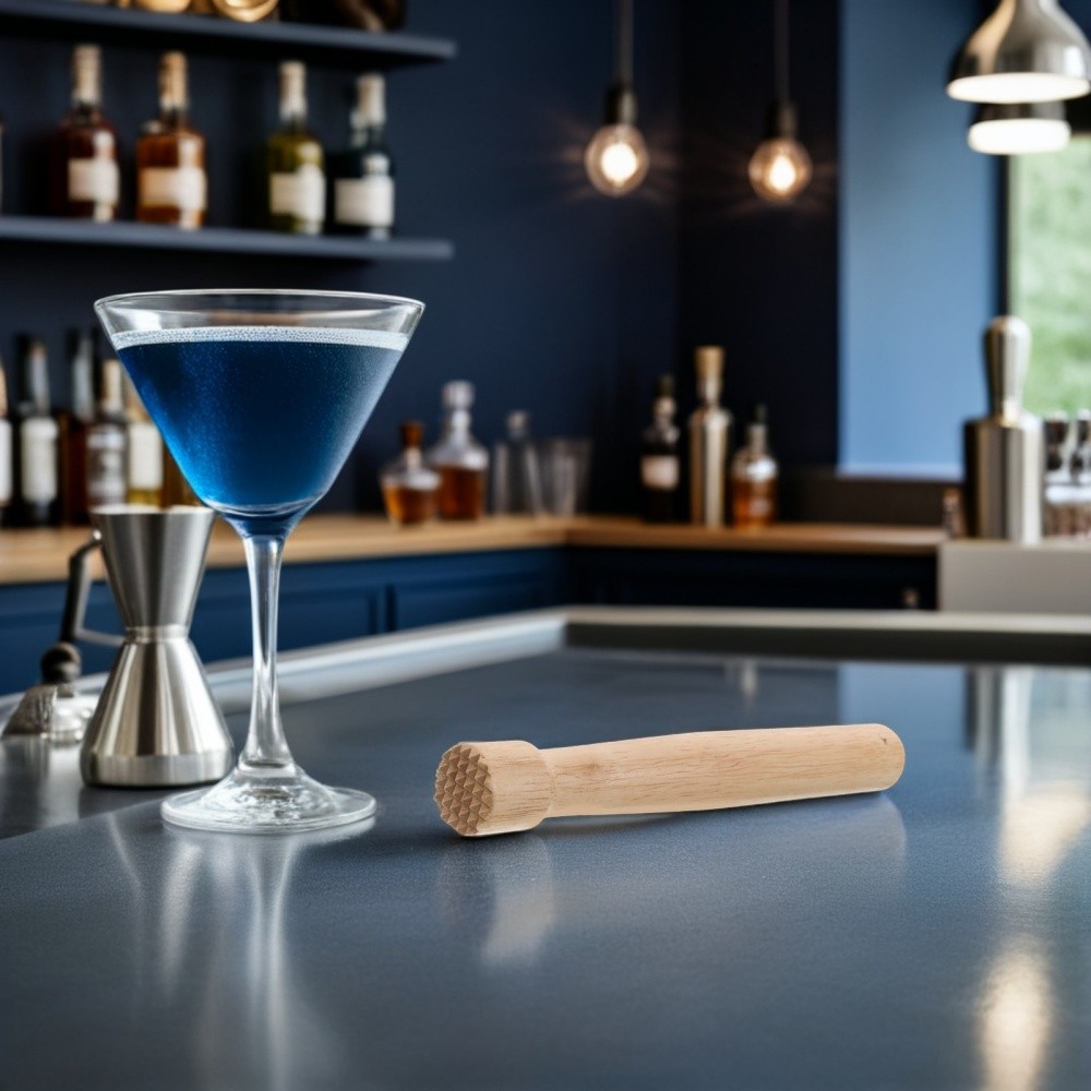 Wooden Cocktail Pounding Rod Lemon Mini Squeezer Bartender Muddler Tool