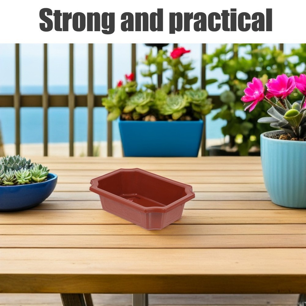 10 Pcs Rectangular Bonsai Pots Vintage Style Plastic Flower Pot for Plants